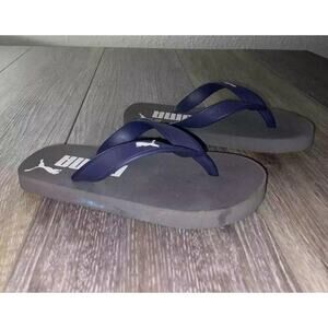 Puma Kids Youth Kids US Size 11-12 Slip on Flip Flops Grey Blue Shoes